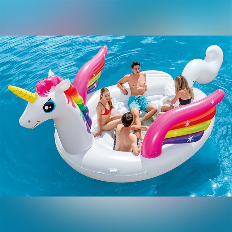 Aufblasbare Schwimminsel - Unicorn Party island (Neu und ...