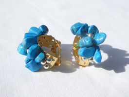 Ohrclips mit Türkis-Splitter, Modeschmuck