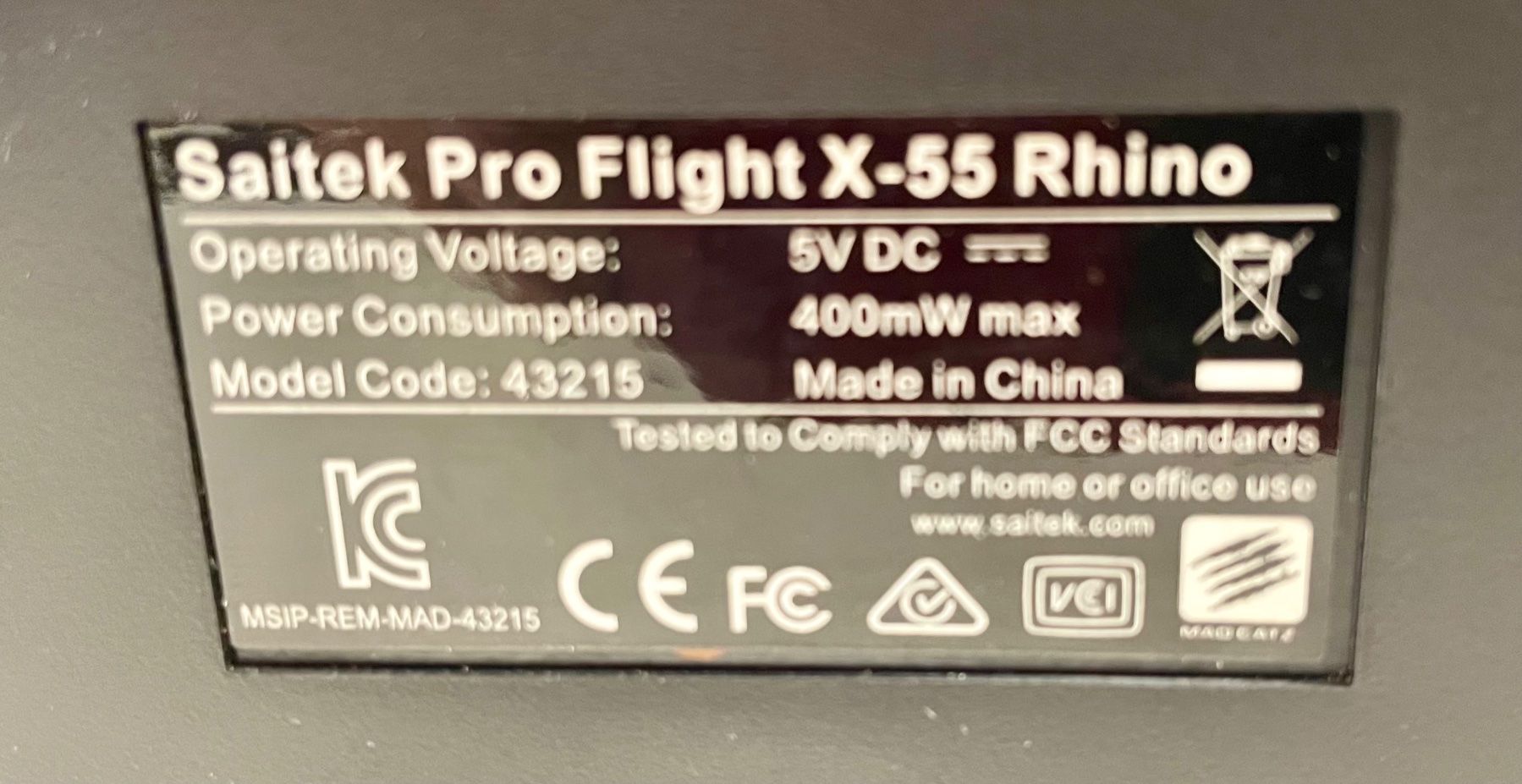 Saitek Controller: Saitek Pro Flight X-55 Rhino Joystick – Gebraucht aus Niederdorf von  3