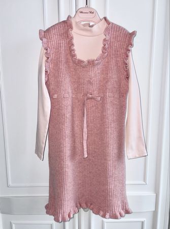 Knitti girls 100% merino wool dress made in England 8 Y 128