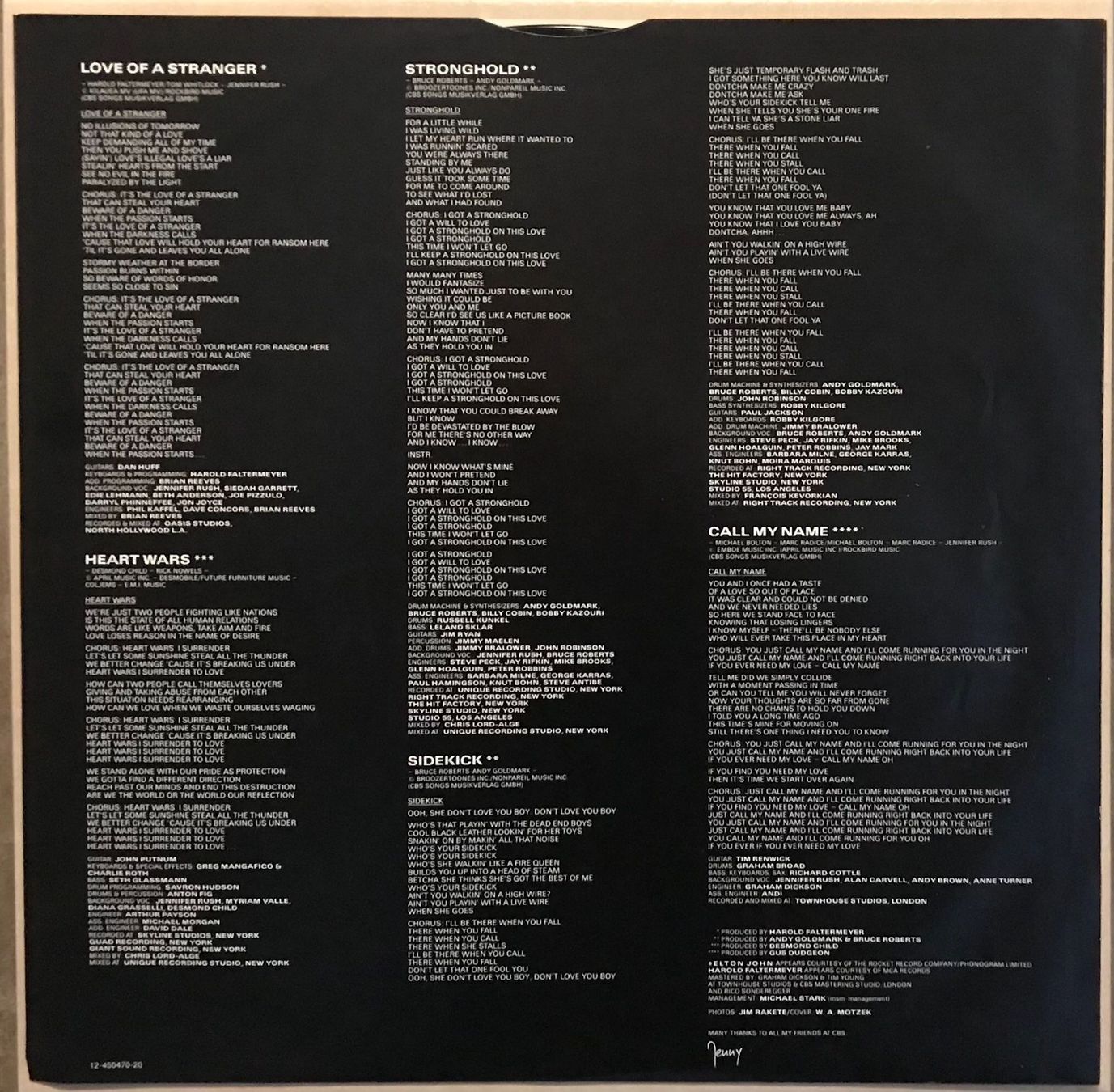 Dischi in vinile: JENNIFER RUSH - HEART OVER MIND - 33 Tours – Usato da Bussigny venduto da vinyl-pas-cher 5