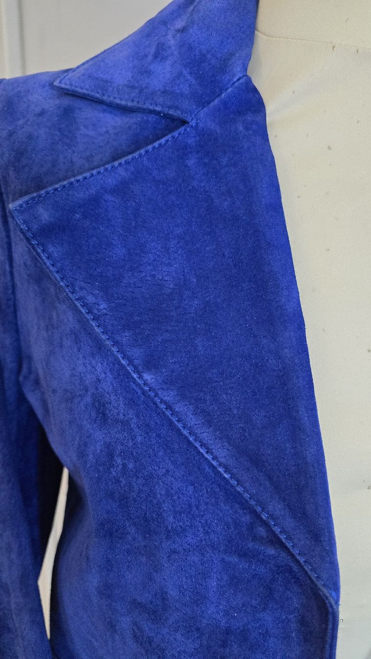 Mango Jacken: Veste NEUVE en daim bleue électrique Mango, taille S – Neu (gemäss Beschreibung) aus Genève von Saleena 2