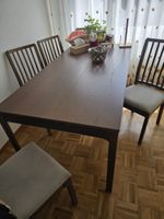 Esstisch mit 6 Stühlen, dunkles Holz, Sommeraktion!