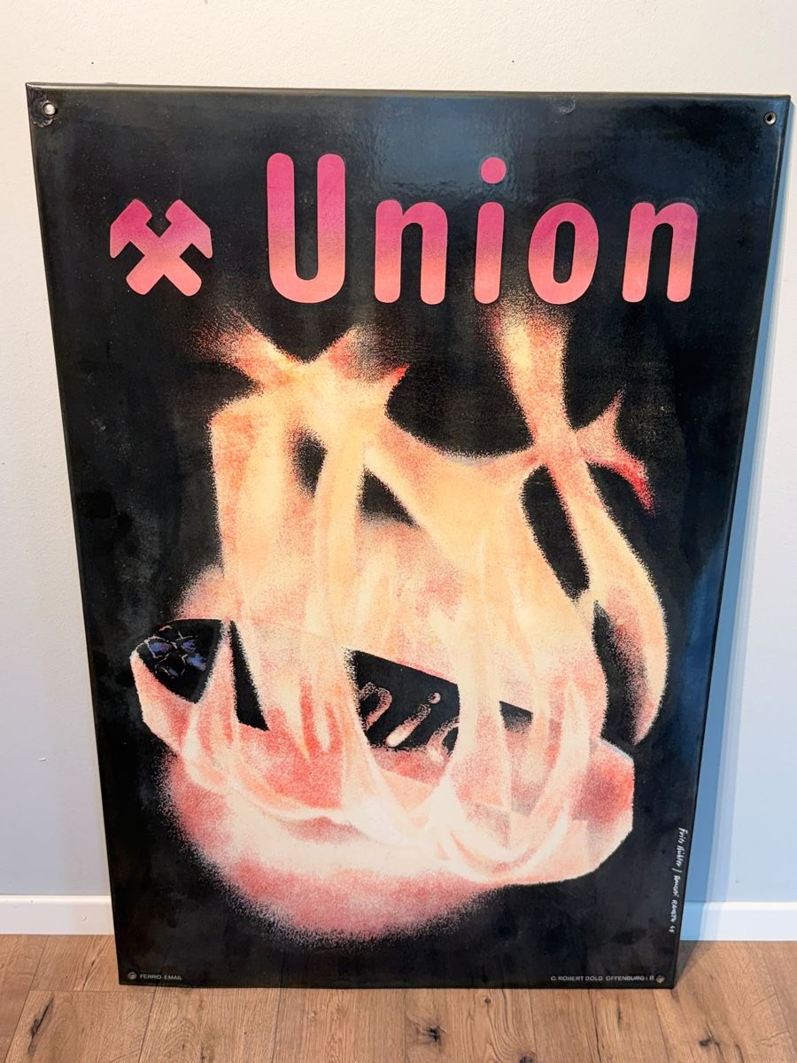 Insegne: Union Emailschild plaque emaille original ab 1.- – Usato da Nidau venduto da Nintschgu