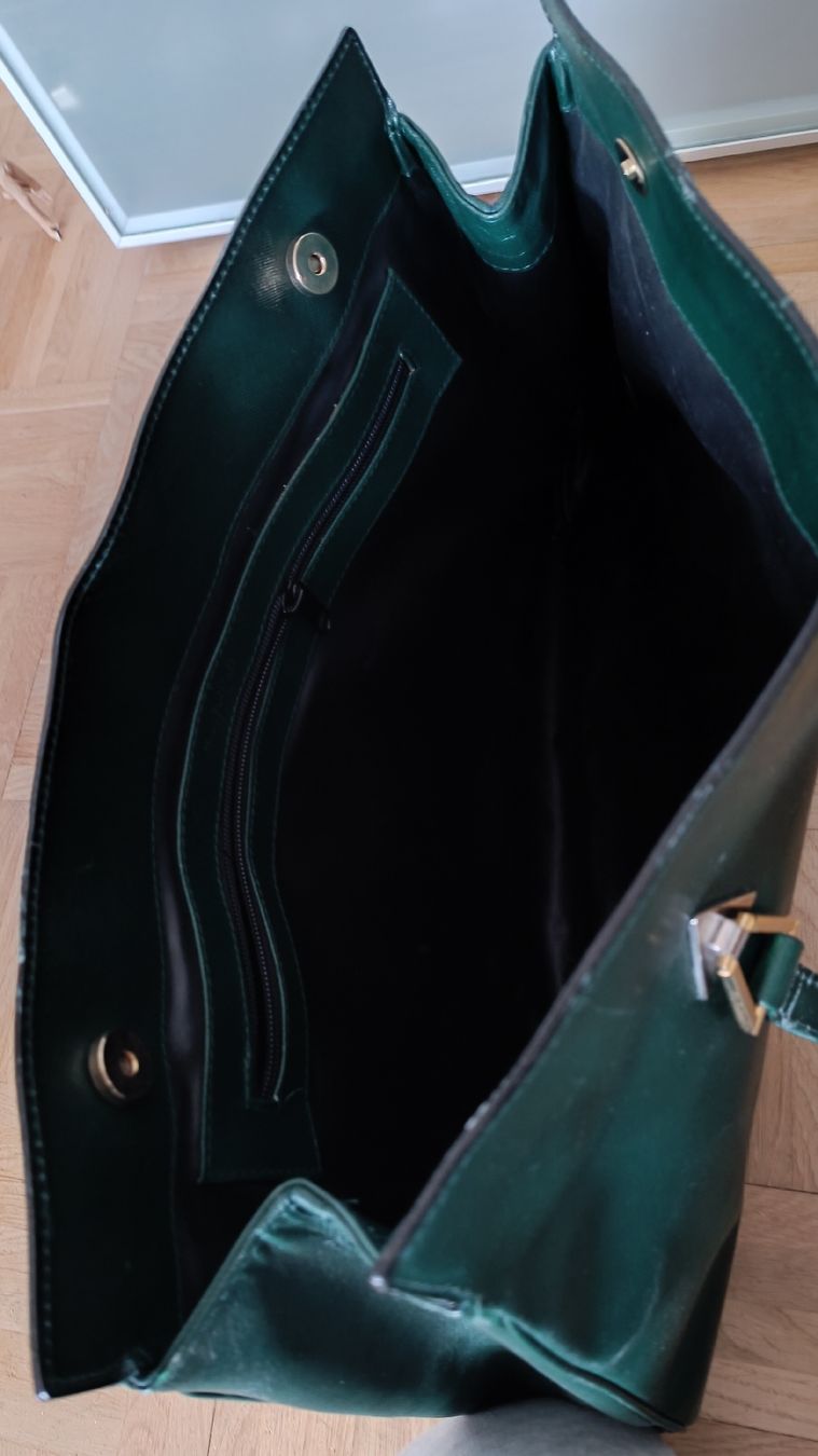 Borse da donna: Grüne Vintage Handtasche, Leder – Usato da Baden venduto da zuppel 4
