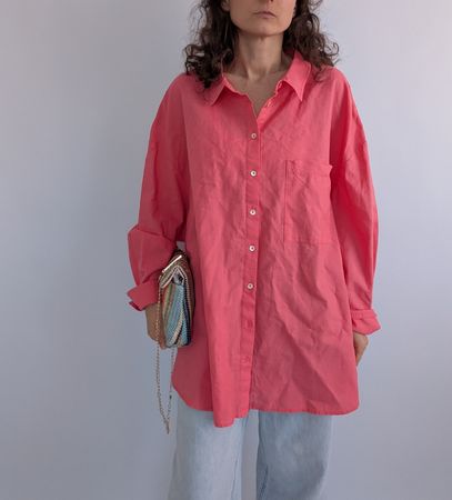C&A Leinenbluse, Gr. 58, Koralle, Neue