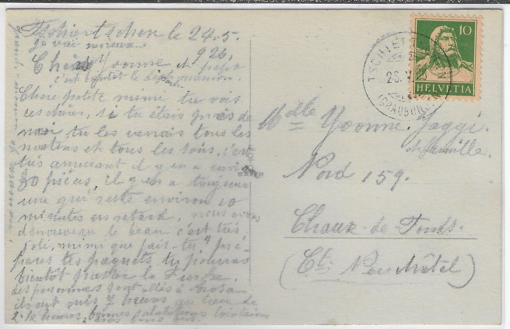 Cartoline postali: Tschiertschen - Ziegenherde – Usato da Ettingen venduto da Kartenplanet 1