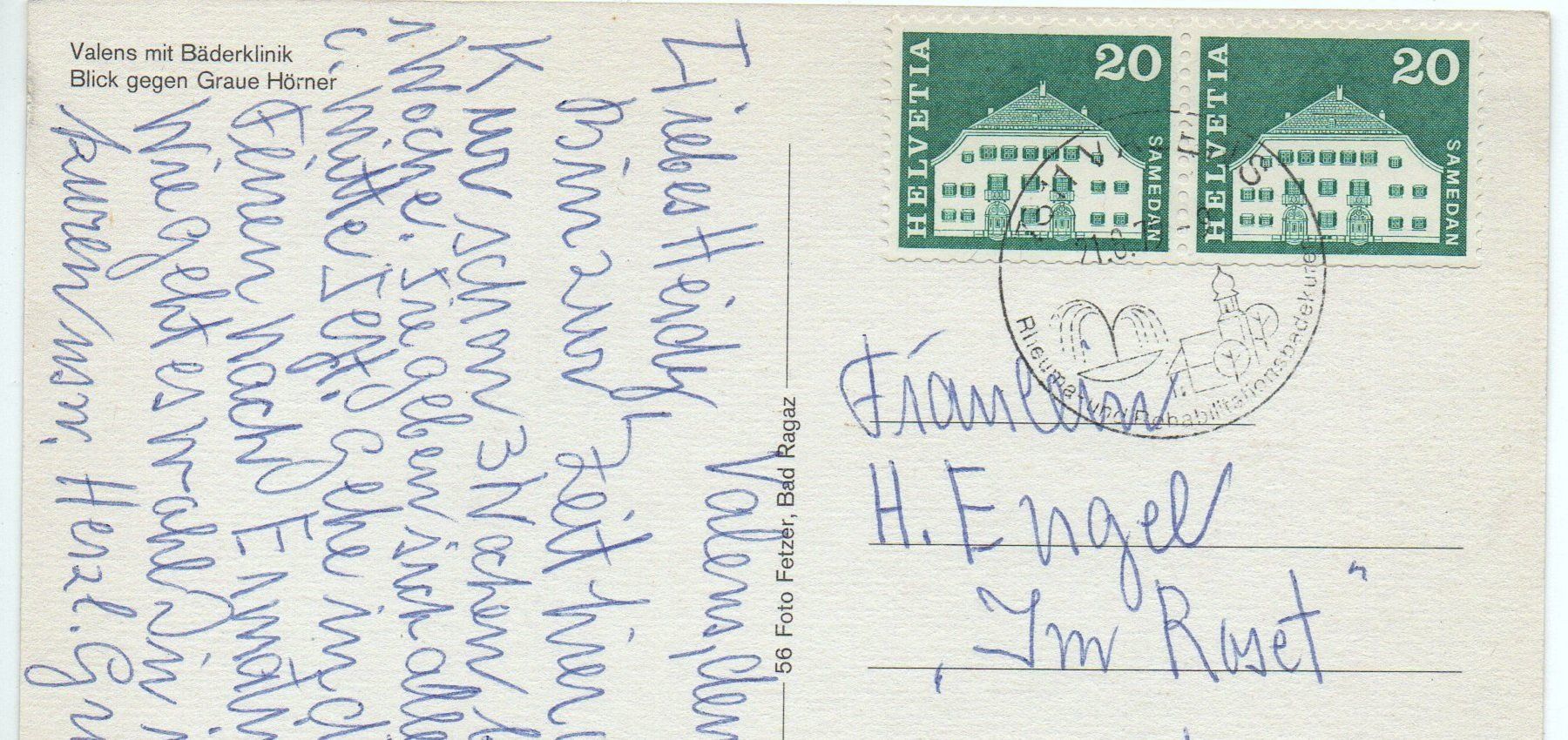 Cartoline postali: VALENS mit Bäderklinik – Usato da Jona venduto da philajona 1