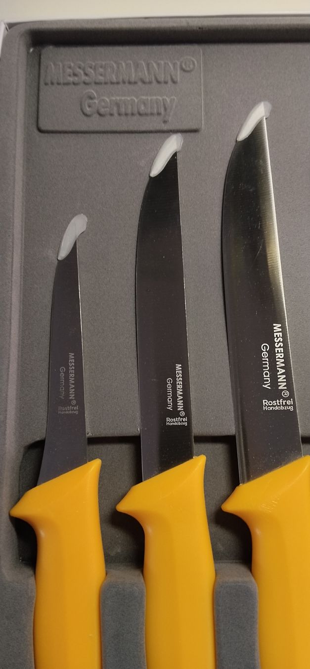 Solingen Coltelli: Neues Kochmesser Set messermann Solingen Germany  – Nuovo e nell'imballaggio originale da Biel/Bienne venduto da Vintage-timearts 2