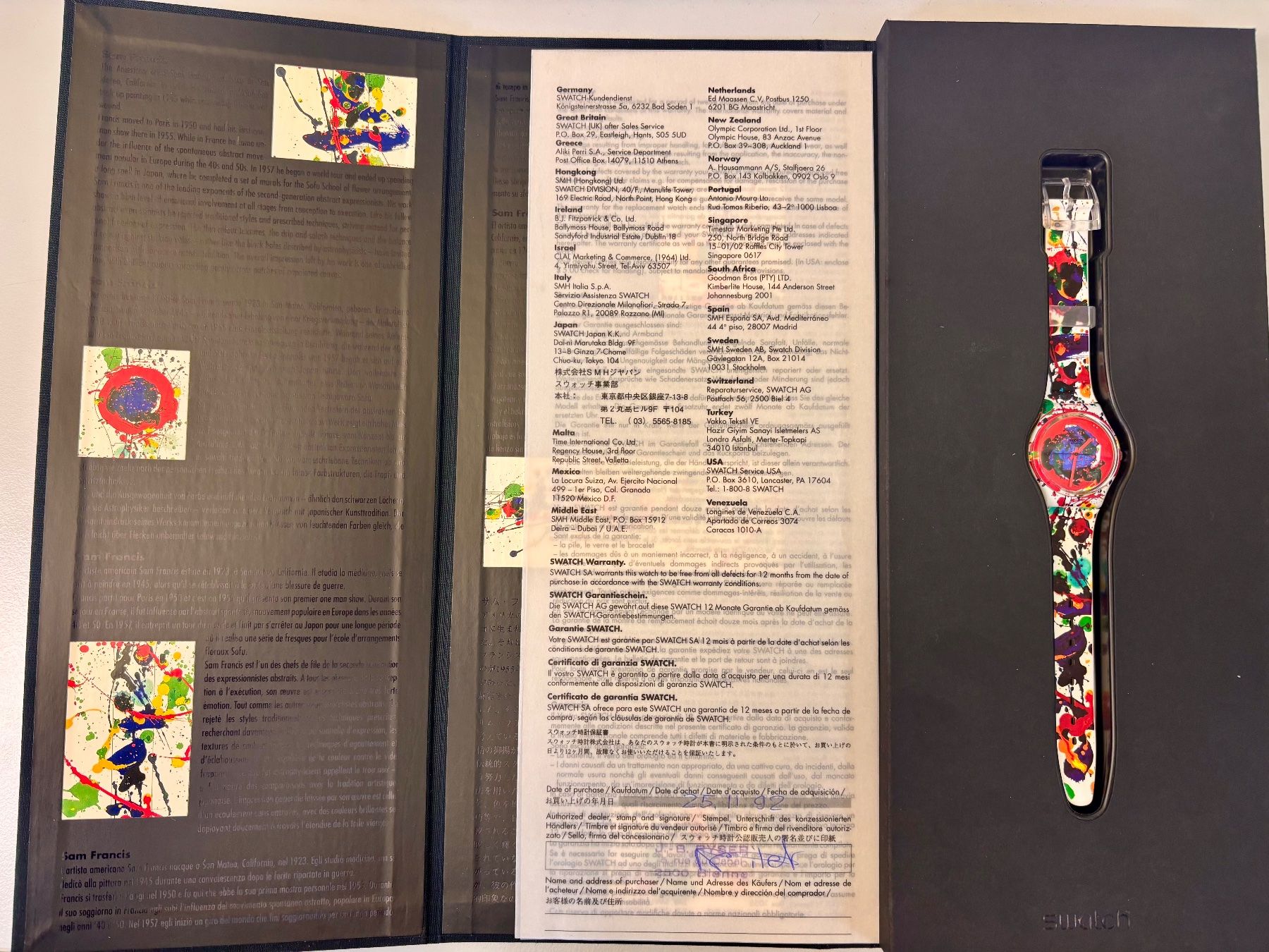 Swatch Orologi: Swatch Art Special Sam Francis GZ123 1992 – Usato da Hindelbank venduto da brm_72zv