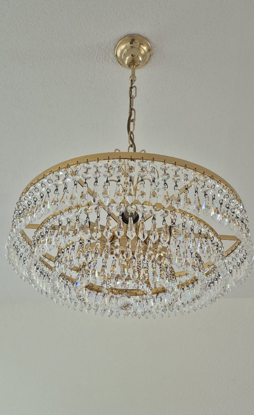 Kronleuchter & Deckenlampen: Kronleuchter aus Kristallglas und Messing – Gebraucht aus Zürich von mar_7fc6 1