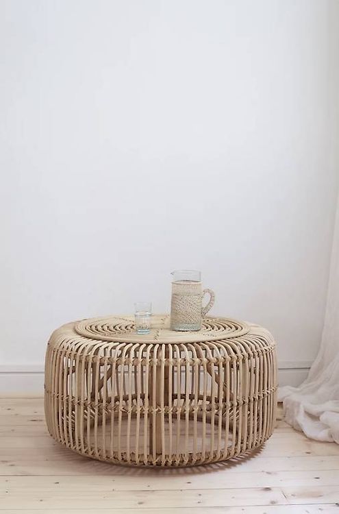 COSTWAY Couchtisch, Glas, Rattan, Holz Sofatisch Mi Produktbild-Vorschau 2