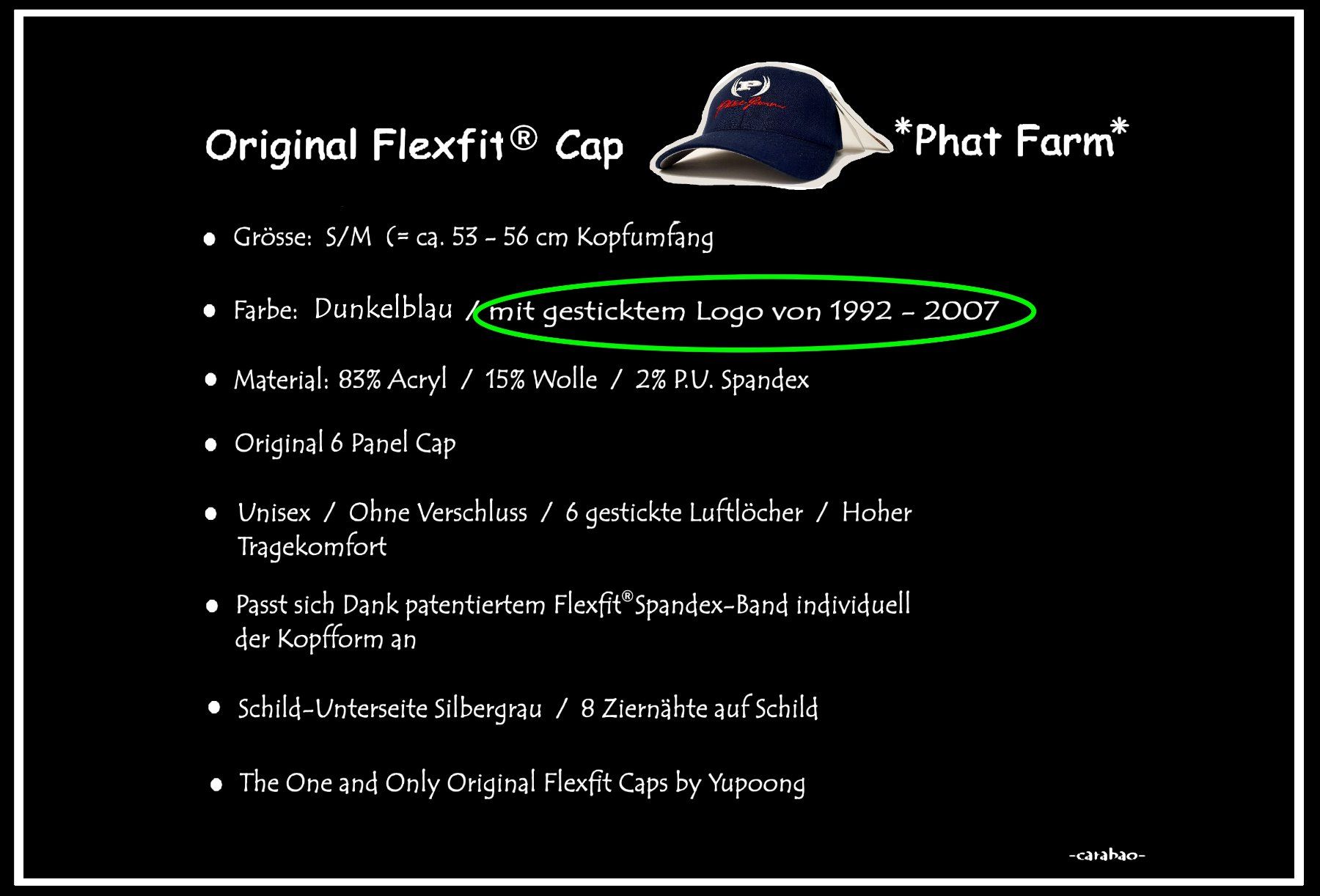 Copricapi, berretti & cappellini: Original FLEXFIT® Cap / Phat Farm / Gr. S-M – Nuovo (secondo la descrizione) da Winterthur venduto da -carabao- 8