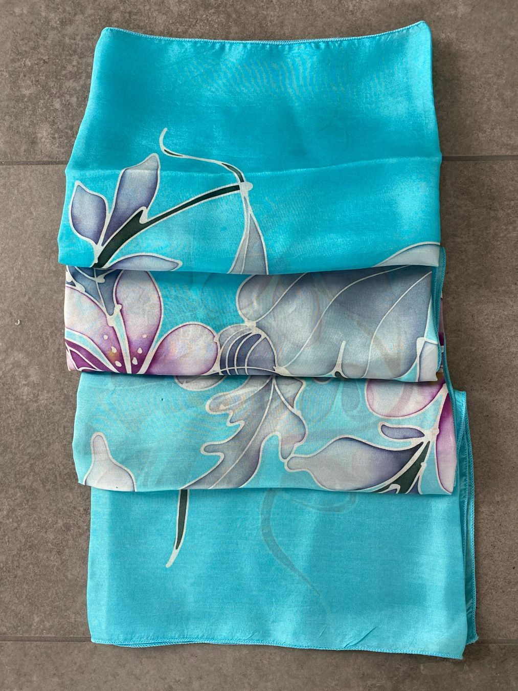 Foulard & Sciarpe: Tolles Seidenfoulard,türkis/gemustert – Nuovo (secondo la descrizione) da Sarmenstorf venduto da Nathi013 2