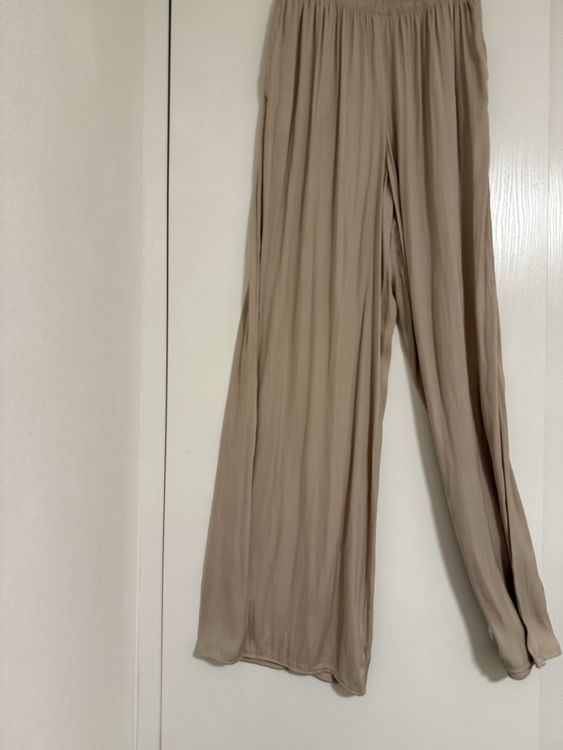 Pantalon Satin Pantalon Noir Fendu Zara Pantalon Large Zara Fluide