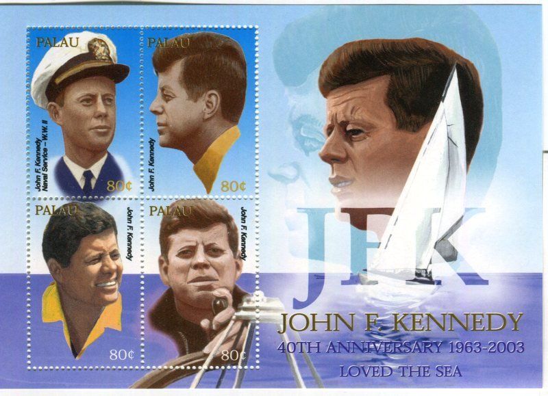 Tutti i francobolli: Block "John F. Kennedy". Palau – Nuovo e nell'imballaggio originale da Basel venduto da Butsch5