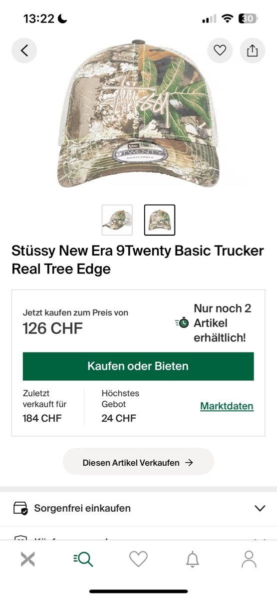 Stüssy Hüte, Mützen & Caps: Stussy camo cap – Gebraucht aus Zürich von ram__0n