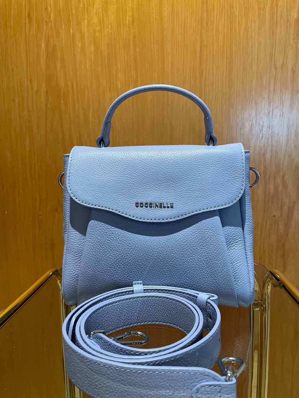 Coccinelle Taschen für Damen: Handtasche Coccinelle hellblau Leder gebraucht – Gebraucht aus Luterbach von vac_yv8x