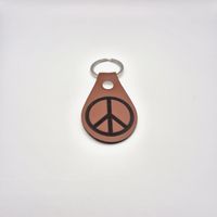 Schlüsselanhänger mit Peace-Symbol aus Kunstleder ☮