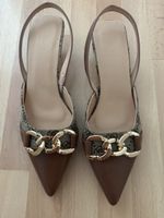 Sommerliche Slingpumps mit Kettendetail,38 gucci style