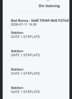 Zwei Bad Bunny Tickets Stehplätze für Stockholm
