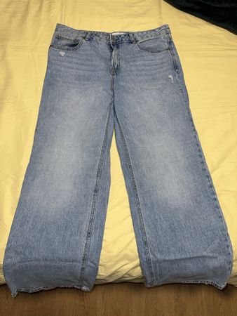 STRADIVARIUS Damen Wide Leg Jeans Hellblau