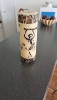 Dekorative Kerze mit Motiv beige braun akzeptabel