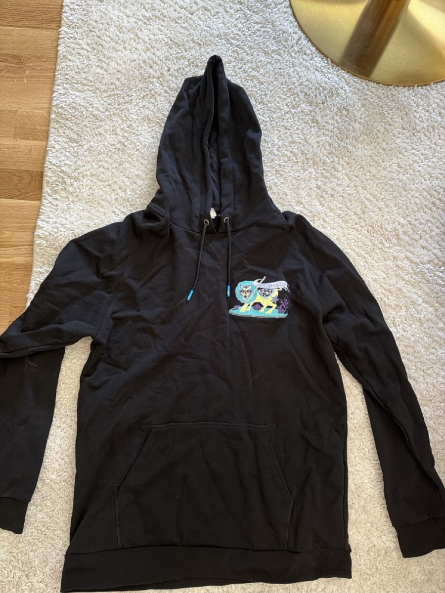 Arena Pullover & Sweatshirts: Sweat à capuche noir avec motif multicolore taille L – Neu (gemäss Beschreibung) aus Genève von car_cq69