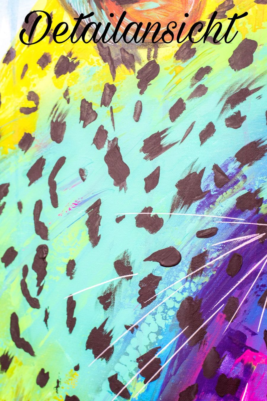 Dipinti: Acrylbild Tier Leopard bunt Unikat – Nuovo e nell'imballaggio originale da Rheinau venduto da Sussel 2
