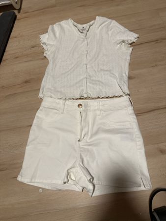 H&M Set, Weiss,Shirt 170/164