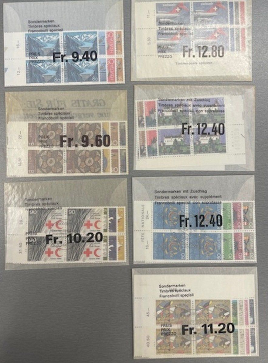 Tutti i francobolli: CH Sondermarken; ca. 80 x 4-er Blocks ET gestempelt – Usato da Sirnach venduto da Melisangi 3