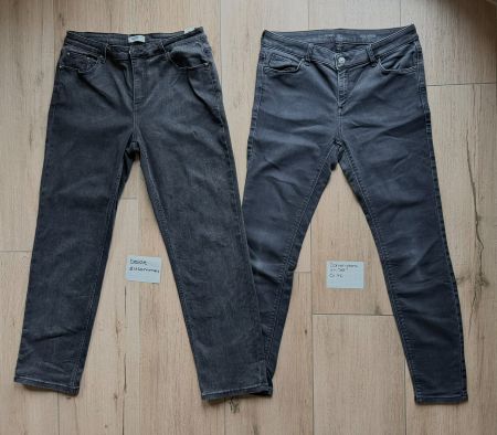 2 Paar anthrazit/schwarz Jeans für Damen, Grösse 42