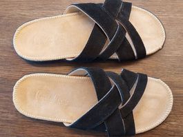 Pantoletten lovelies 37 Leder schwarz