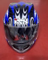 Stylischer blau-schwarzer Motorradhelm Größe L