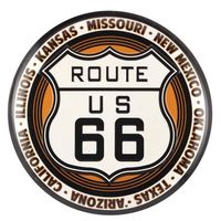 Route 66 Blechschild abgerundet