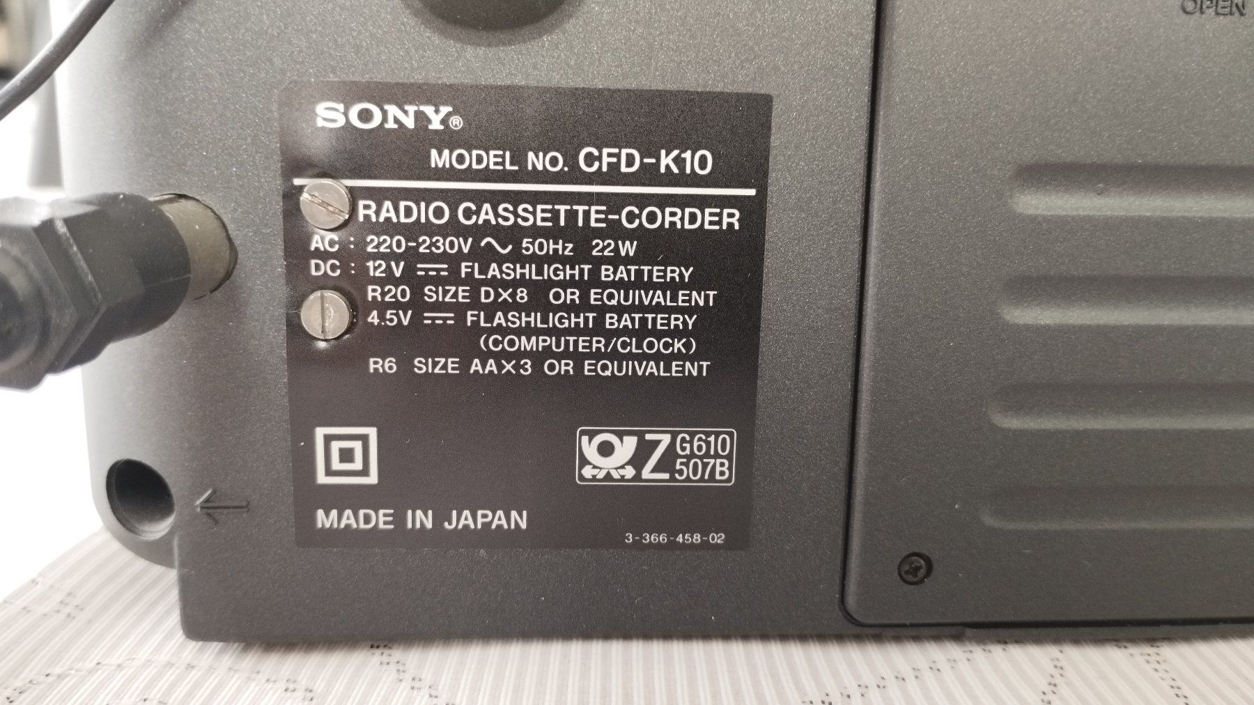 Radio: Sony CD Radio Cassette-Recorder CFD-K10 – Difettoso da Eiken venduto da Koh 6