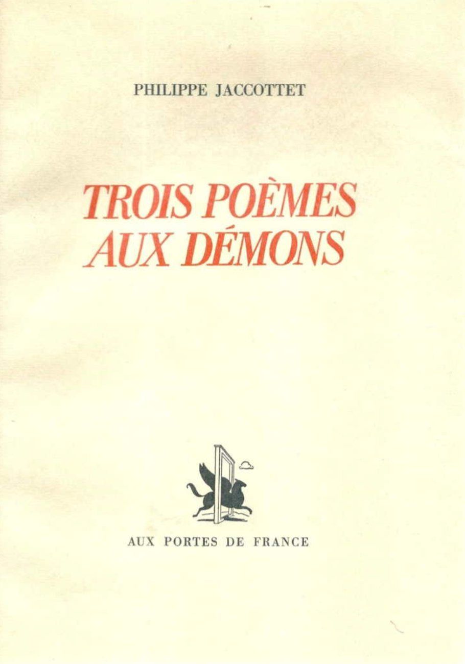 Libri: Trois poèmes aux démons – Nuovo (secondo la descrizione) da Vevey venduto da yve_7dpw