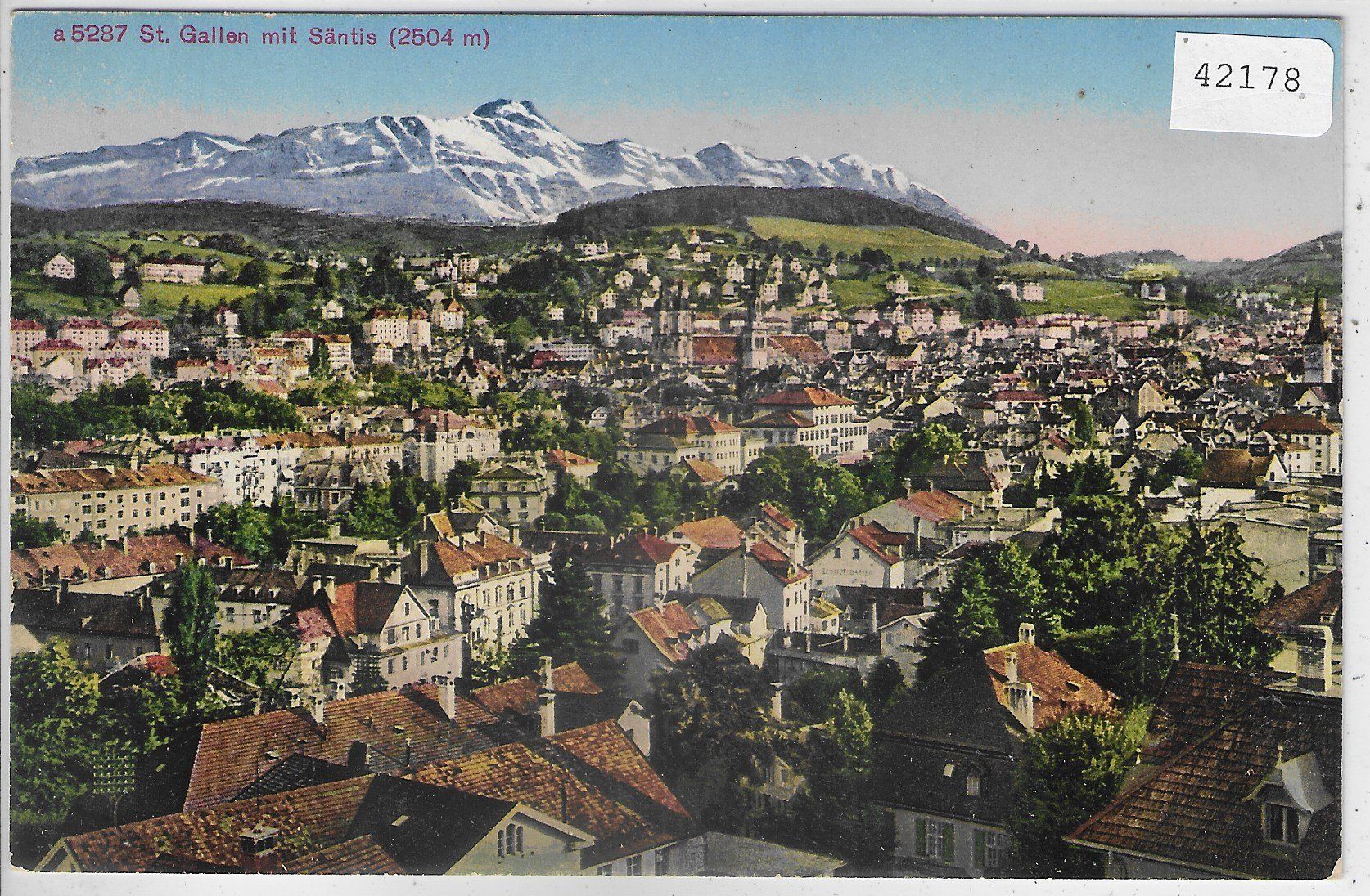 Cartoline postali: St. Gallen mit Säntis - Litho – Usato da Ettingen venduto da Kartenplanet