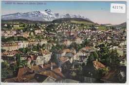 St. Gallen mit Säntis - Litho