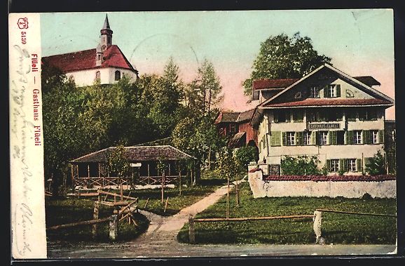 Ansichtskarten: AK Flüeli, Gasthaus Flüeli, 1906 – Gebraucht aus Berlin von bartko-reher