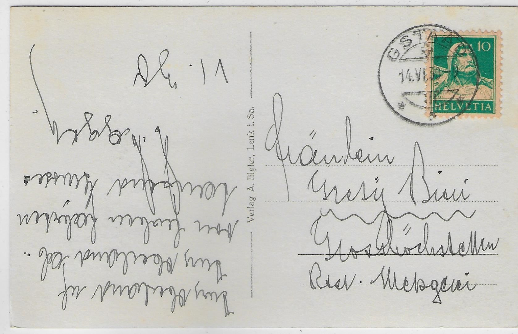 Cartoline postali: Lenk i.S. Rohrbachstein und Mittagshorn – Usato da Ettingen venduto da Kartenplanet 1