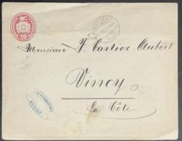 Briefumschlag mit Stempel und Marke verwendet
