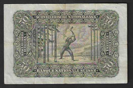 Banknoten: CH- 50  Fr.  1942  Gebraucht – Gebraucht aus Gordola von coinsandnotes 1