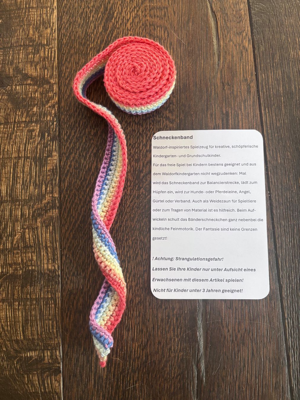 Spielzeuge: Schneckenband Handmade – Neu (gemäss Beschreibung) aus St. Niklaus VS von loumonrohandmade