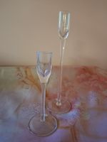 neu: Zwei Kerzenständer Glas klar verschiedene Höhen