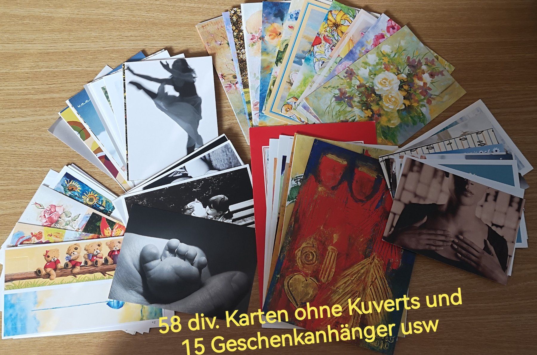 Cartoline: 58 Karten und 15 Geschenkanhänger... – Nuovo e nell'imballaggio originale da Widnau venduto da Schurlibua