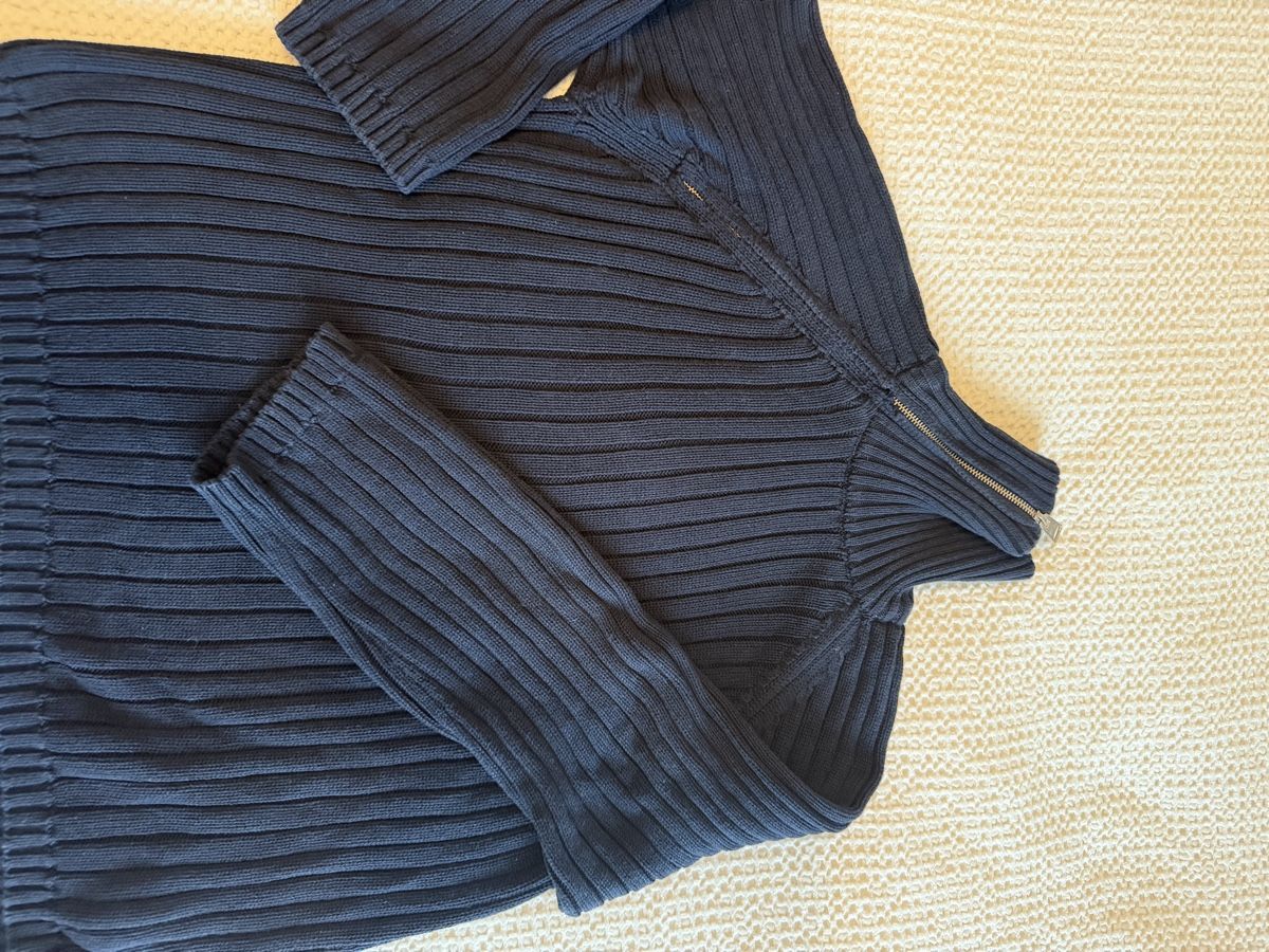 Zara Maglioni & Felpe: Ribbed Zip Sweater Dark Blue Size Small – Usato da Erlenbach ZH venduto da Ma.Pi 2