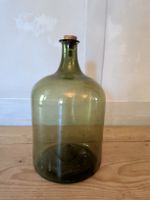 Antike grüne Glasflasche 40cm hoch, 23cm Durchmesser