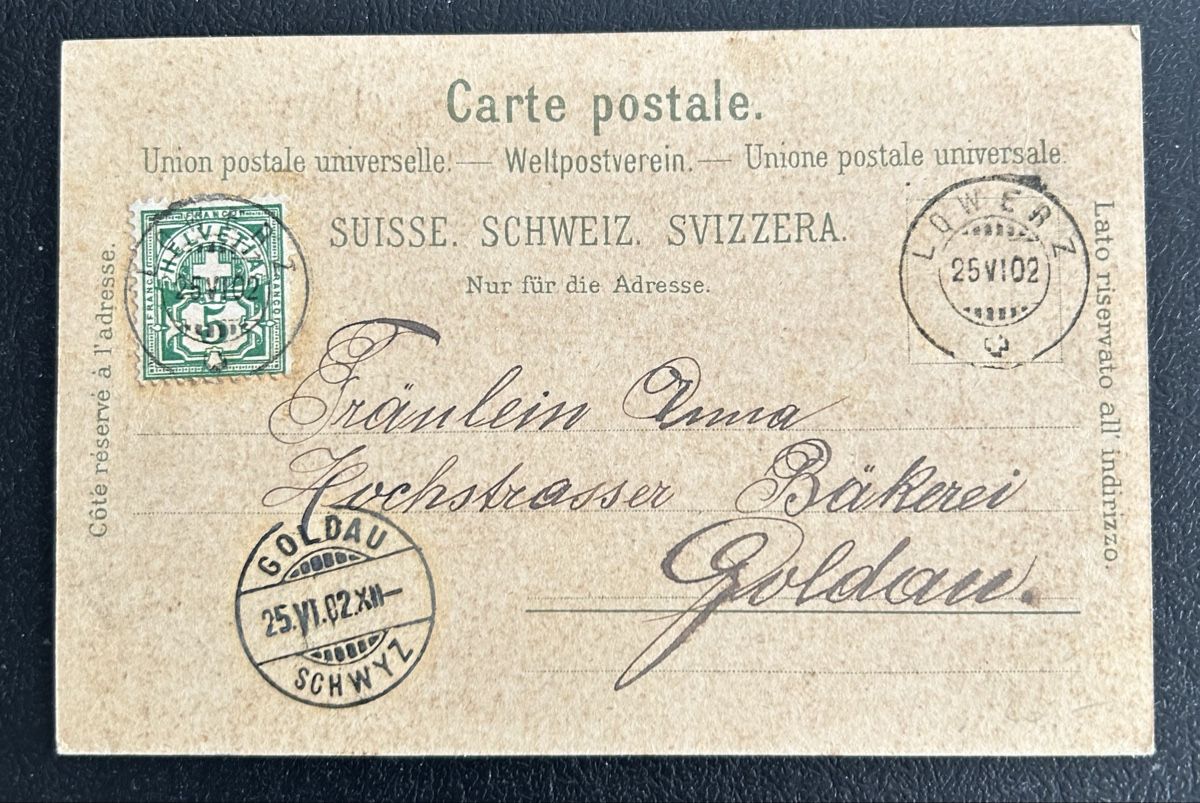 Ansichtskarten: Gruss vom Lowerzersee Litho  – Gebraucht aus Horw von Tellbub 1