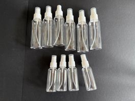 10 Sprühflaschen aus PET, 6 x ca. 100 ml, 4 x ca. 50 ml NEU!
